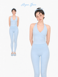 Acqua Épure｜Light Blue Halter Neck Sports Top Women’s Quick-Dry Tennis & Yoga Tank