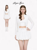 Acqua Épure｜White High-Waisted Tennis Skirt Women’s Pleated Activewear Golf & Yoga Skort