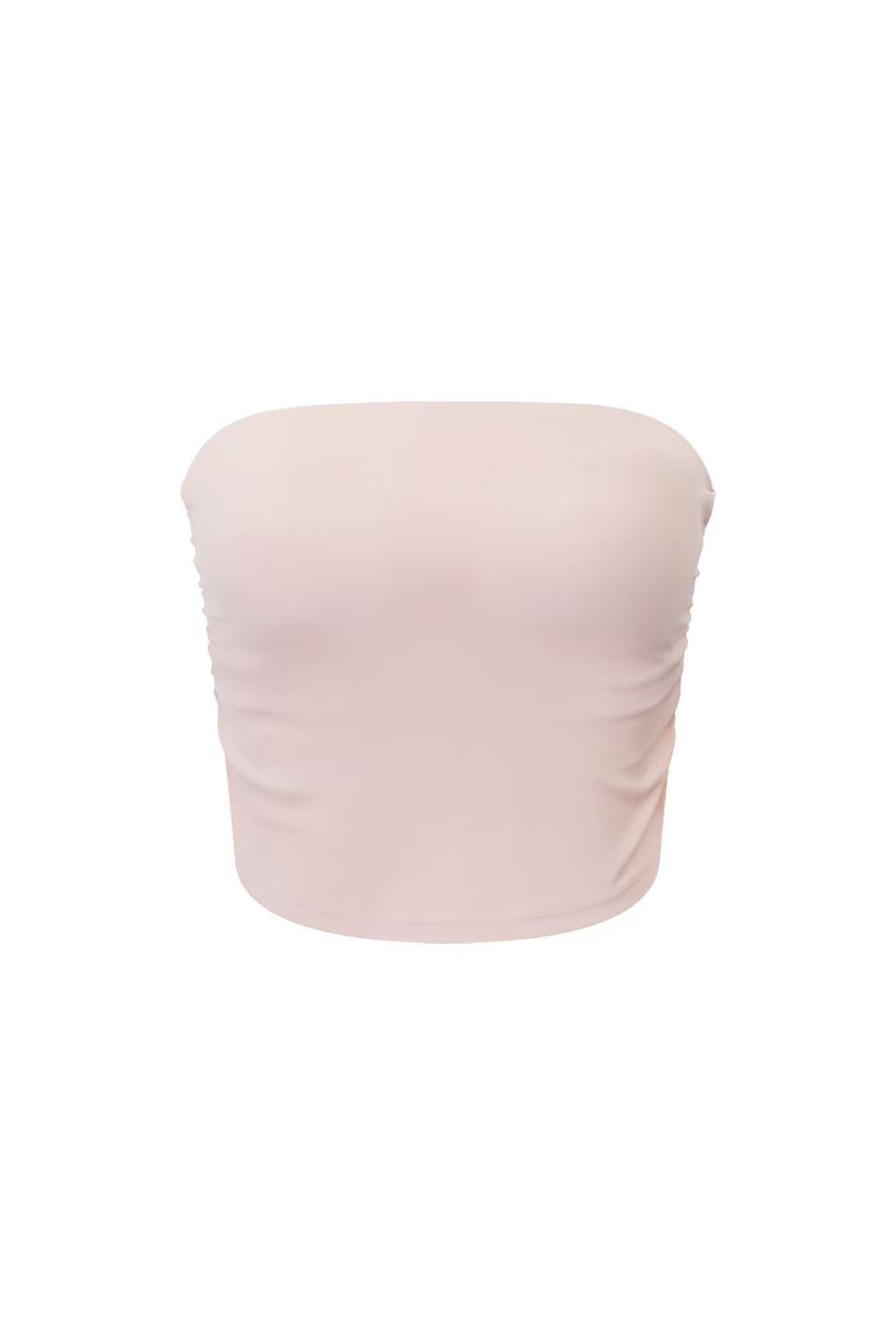 Acqua Épure｜Pink Bandeau Set & High-Waisted Yoga Shorts Women’s Running Pilates Activewear