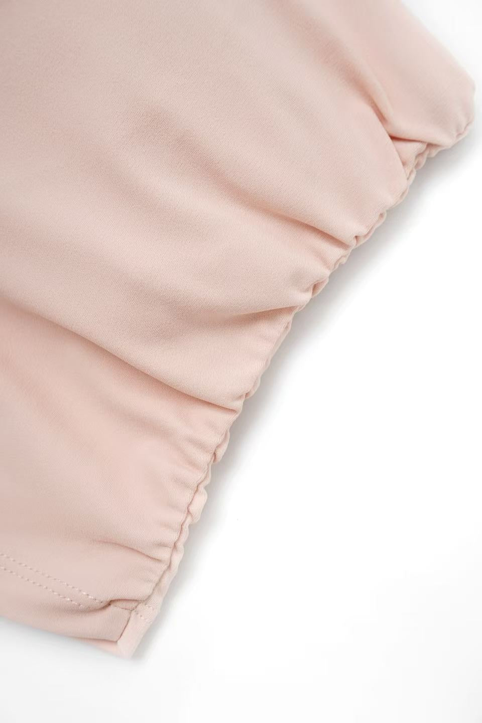 Acqua Épure｜Pink Bandeau Set & High-Waisted Yoga Shorts Women’s Running Pilates Activewear