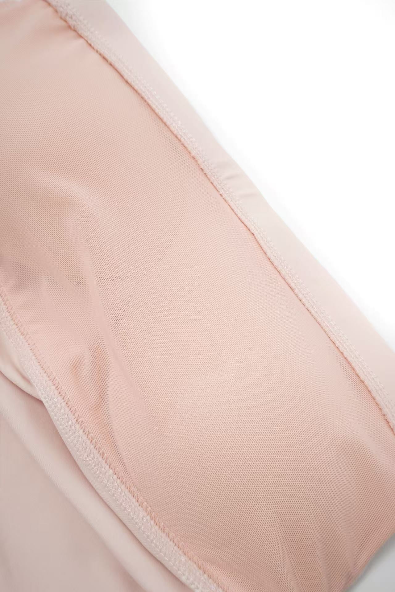 Acqua Épure｜Pink Bandeau Set & High-Waisted Yoga Shorts Women’s Running Pilates Activewear
