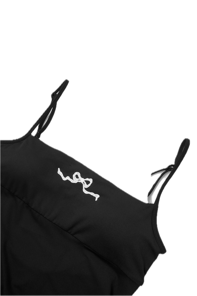 Acqua Épure｜Black Bow Tennis Dress Women’s Built-In Bra Ballet-Inspired Active Dress Acqua Épure