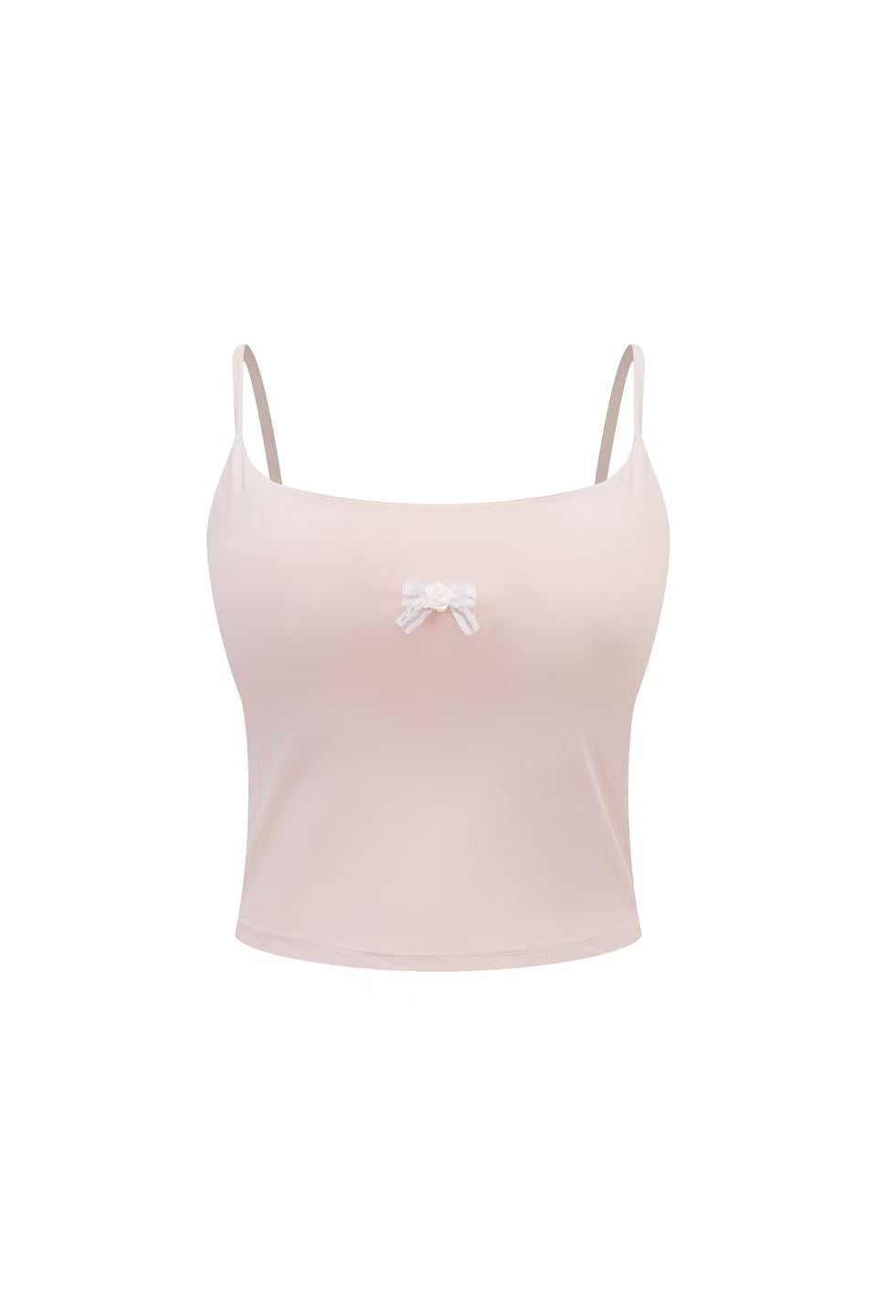 Acqua Épure｜Pink Bow Tie Sports Tank Top Women’s Yoga Pilates Tennis Top