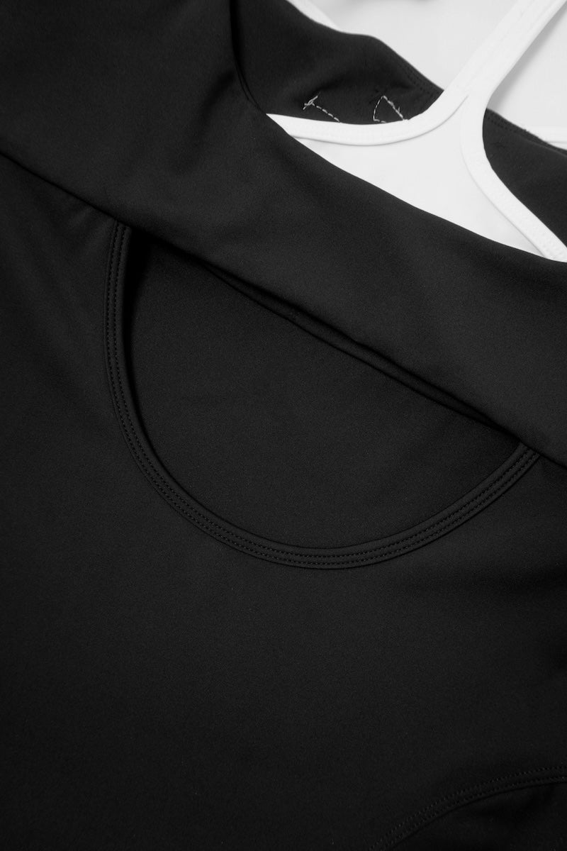 Acqua Épure｜Black Bow Tennis Dress Women’s Built-In Bra Ballet-Inspired Active Dress Acqua Épure