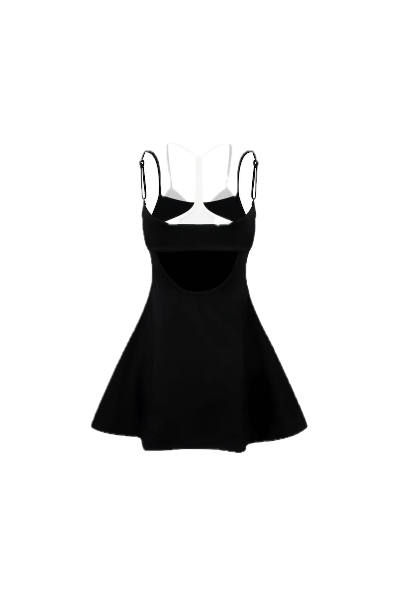 Acqua Épure｜Black Bow Tennis Dress Women’s Built-In Bra Ballet-Inspired Active Dress Acqua Épure