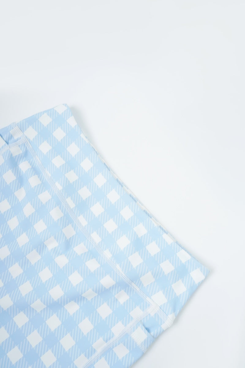 Acqua Épure｜Blue Plaid Cycling Shorts Women’s Pocket Yoga & Tennis Active Shorts